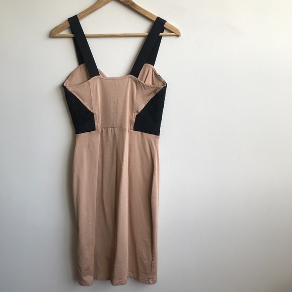 H&M Nude and Black Body Con Dress with Pencil Skirt - Size 8 - Picture 5 of 8